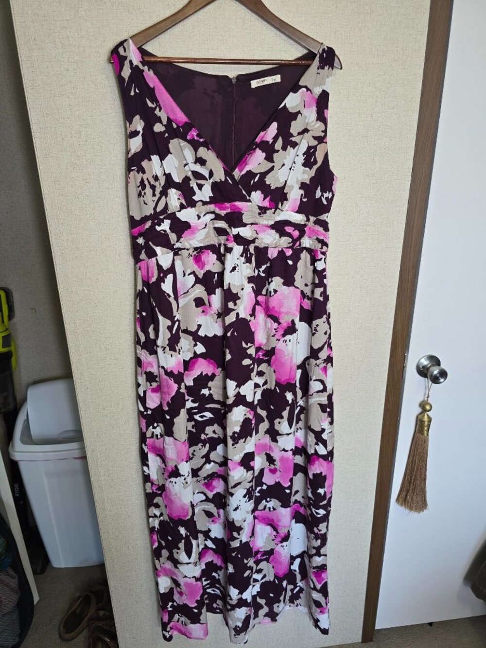 Old Navy Womens 14 Large Sleeveless Purple & Pink Floral Maxi Dress